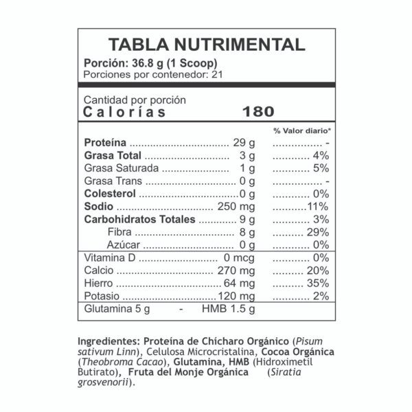 ProtnC, Proteína de chícharo, sabor Chocoate - Image 4