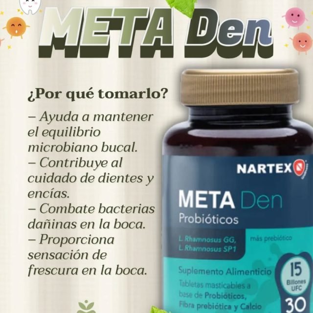 🦷✨ En Essenzia celebramos el Día del Dentista hablando de lo más importante: tu salud bucal.

Presentamos Meta Den de NARTEX, es un suplemento probiótico especialmente formulado para tu boca. A diferencia de los probióticos tradicionales que trabajan en el intestino, Meta Den actúa directamente en tu boca, cuidando desde la raíz tu sonrisa y tu bienestar. 🌱 Conoce aquí sus beneficios. 

🛒 Encuéntralo en línea o en tienda física y descubre también nuestra gama de productos para tu salud bucal: pastas, cepillos y mucho más.

👉 Da el siguiente paso hacia un #BienSer integral con #Essenzia.
#SaludBucal #ProbióticosOrales MetaDen ComunidadBienSer
