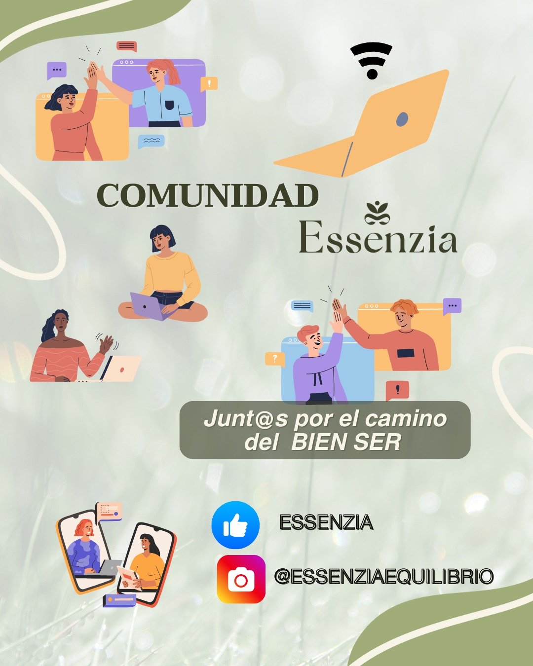 ✨ No son solo redes, es TU red.
Una comunidad que acompaña tu camino hacia el #bienser y la armonía.
Encuéntranos en FB e IG y sé parte del camino que busca tu Essenzia con los mejores productos naturales, premium, amigables con el ambiente, tu cuerpo y el entorno, para que redescubras el equilibrio.