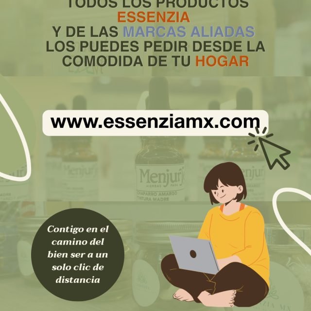 En #Essenzia encuentras todos nuestros productos y los de marcas aliadas disponibles en línea, para que los recibas en casa sin complicaciones. 

Compra fácil, seguro y cómodo… porque cuidarte nunca había sido tan práctico.

Juntos en el camino hacia el bien ser… a un solo clic.