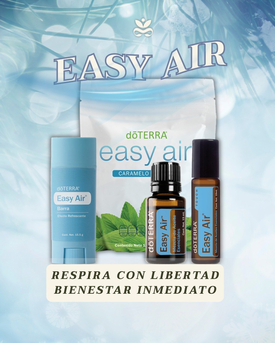 🌬️ El arte de respirar con libertad. ¿Alguna vez te has detenido a valorar un respiro profundo? 
En el Día Mundial del Asma, recordamos que tu entorno es clave. Aunque no reemplazamos tu tratamiento, la línea Easy Air de doTERRA es el aliado natural perfecto para crear una atmósfera de calma y apertura en casa o donde estés. ❄️🌱Tu kit esencial para días ligeros: 

- Barra Easy Air: Aplicación rápida en pecho para una sensación de frescura inmediata.
- Aceite Esencial: Laurel y Eucalipto en tu difusor para "limpiar" el ambiente.
- Caramelos: Bienestar respiratorio que te acompaña a todos lados.

Recupera esa sensación de ligereza con el poder de la naturaleza. 🌬️💙

📍 Encuéntralos en #Essenzia: Av. Cuauhtémoc 1040, CDMX (Torre de Especialidades, H. San Ángel Inn).🕘 Horarios: Lun-Vie 8:00 a 20:00 | Sáb 9:00 a 18:00 hrs.
#DíaMundialDelAsma #RespiraLibre #EssenziaWellness #BienSer

Recuerda NO son medicamentos o remedios herbolarios, su uso es responsabilidad de quien los consume.