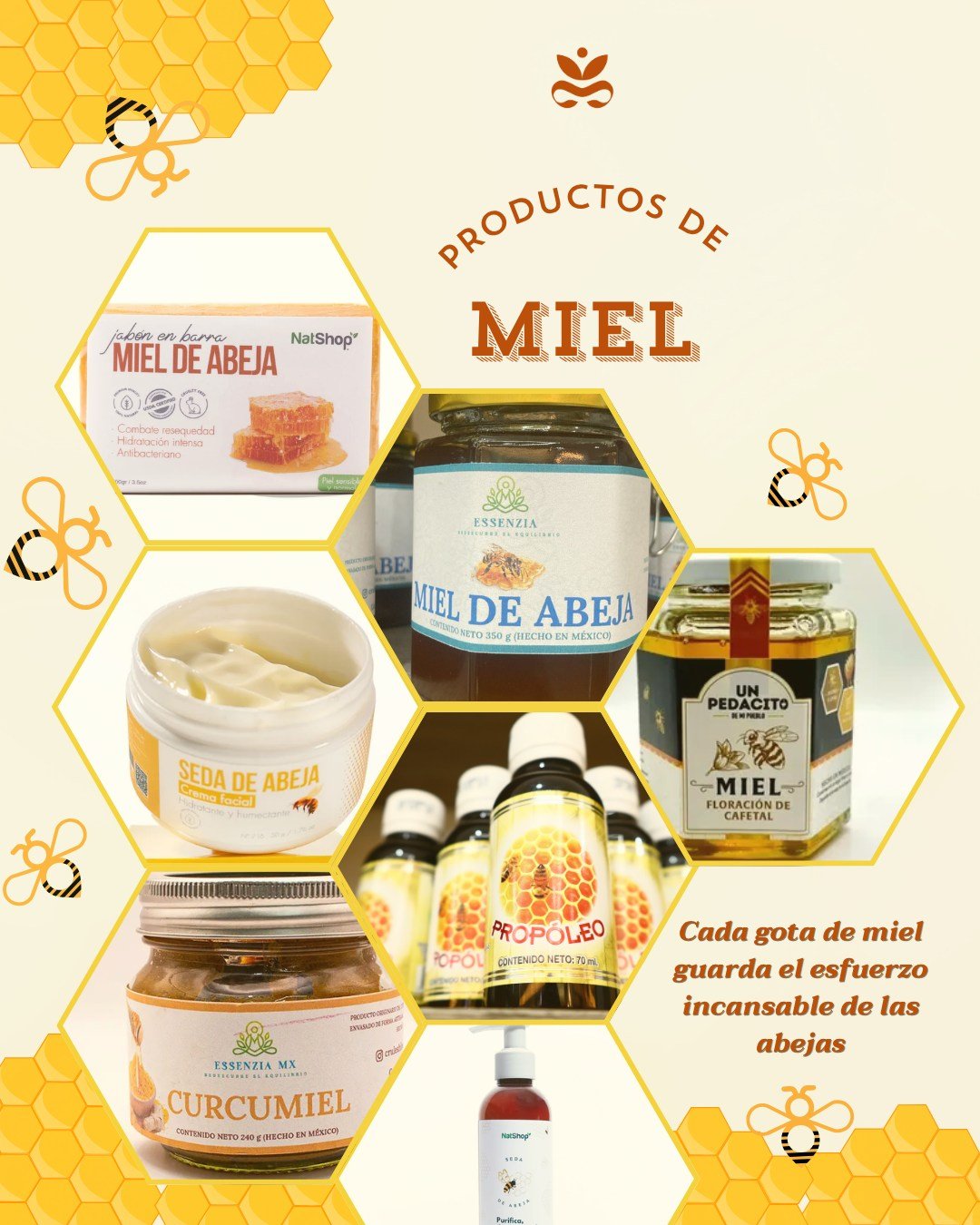 🐝 Día Mundial de las Abejas 🐝
Ellas sostienen la vida con su polinización y nos regalan la miel, un tesoro que debemos cuidar respetando su labor y no molestándolas. 🌍✨
En #Essenzia celebramos a las abejas con productos como Curcumiel, jabón, propóleo, crema de miel… ¡y mucho más! 🍯💛
👉 Descubre toda la línea de nuestras marcas aliadas y exclusivas en línea o visítanos en tienda Boutique Essenzia.
