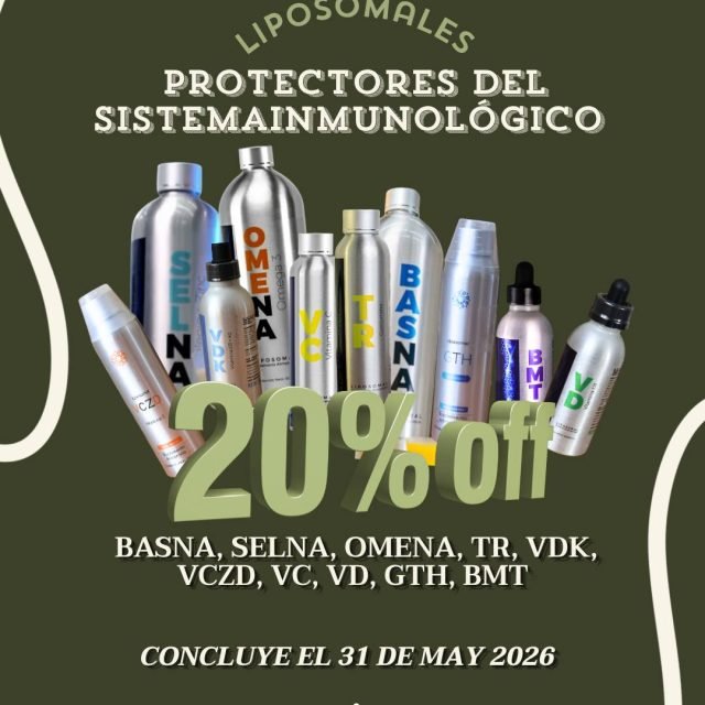 Un sistema inmunológico saludable es clave para tu equilibrio y bienestar 🌿
✨En #Essenzia tenemos la convicción de que la protección también puede venir de la ciencia, por eso contamos con suplementos liposomales que están diseñados para apoyar tu sistema inmunológico de manera práctica y efectiva, además de otros beneficios. 

Por eso en mayo tenemos 20 por ciento de descuento en: BASNA, BMT, Omega 3, GTH, SELNA, TR, VCZD, VC, VD y VDK. 

Cuidar tu sistema inmune en esta época de cambios de temperatura con esta súper promo. Te invitamos a informarte, hablar con tu médico y descubrir cuáles de estos pueden ayudarte según tus necesidades de salud.