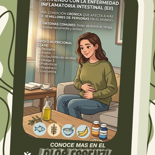 En el #DíaMundial de la #SaludDigestiva queremos visibilizar una realidad que no siempre se ve: más de 10 millones de personas en el mundo viven una batalla diaria contra la Enfermedad Inflamatoria Intestinal (EII), enfrentando síntomas silenciosos como dolor abdominal, fatiga y brotes inesperados que cambian por completo su rutina.
Aunque es una condición crónica, el control es posible. Un diagnóstico oportuno, apoyo médico y una estrategia nutricional enfocada en desinflamar y cuidar la microbiota —incluyendo Omega-3, Vitamina D y alimentos clave— marcan toda la diferencia en su calidad de vida. 

Cuidar de tu salud digestiva empieza por informarte. 🧠💚👇 
¿Listo para aprender a manejarla? Lee el artículo completo en el blog Essenzia.

#SaludDigestiva #NutricionSaludable #BienSer #Equilibrio