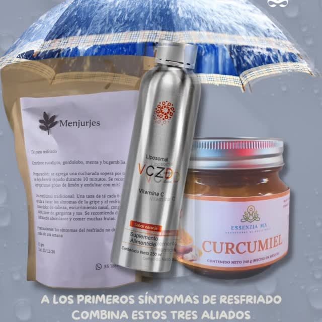 Ese cosquilleo en la garganta NO es una falsa alarma... 😖Si sientes que el cuerpo cortado quiere arruinar tus planes de la semana, 😵💫¡frena los síntomas de golpe! ✋🏻El secreto para no caer en cama es reaccionar a tiempo con este #DreamTeamNatural:
- VCZD: El escudo perfecto de Vitamina C + Zinc + D3 para blindar tus defensas.
- Curcumiel: Miel pura con cúrcuma que desinflama y apapacha tu garganta al instante.
- Té Menjurjes: El abrazo herbal calientito que tu cuerpo te está pidiendo a gritos.No dejes que un resfriado te ponga pausa. ¡Actúa hoy mismo de forma natural! línea (Y recuerda: ante cualquier duda persistente, consulta a tu médico).Consigue tu combo inmune en tienda boutique Essenzia o en *No es un medicamento. Consulta a tu médico especialista.#BienSer #Equilibrio