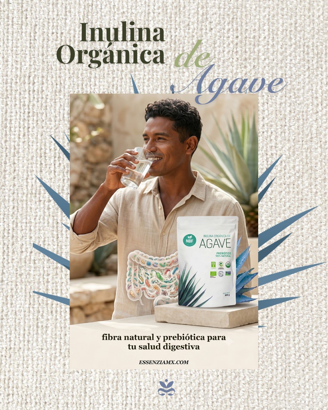 Lo que nadie te había dicho de una buena digestión. ⚖️✨No es normal vivir inflamado, ni es normal que la comida te caiga pesada. Tu salud general depende de un equilibrio microscópico. La Inulina Orgánica de Agave de la marca aliada #NBF es una alternativa orgánica y cruelty-free diseñada para restaurar tu bienestar desde la raíz:
Es un prebiótico puro que fortalece tu barrera intestinal.
Mejora la digestión de manera progresiva y sin irritar.
Es un polvo fino, sin sabor, ideal para añadir a tu bebida favorita de las mañanas.
Consiente a tus bacterias buenas y celebra el equilibrio natural de tu cuerpo todos los días.
📦 Adquiere el tuyo hoy mismo en #Essenzia:
👉 Consíguelo con un clic en essenziamx.com, visítanos en nuestra boutique o manda un whatsapp al: 55 6486 6015 y te ayudamos a coordinar tu pedido.#DíaMundialDelMicrobioma #BienSer #Equilibrio
*No es un medicamento. Consulta a tu médico.