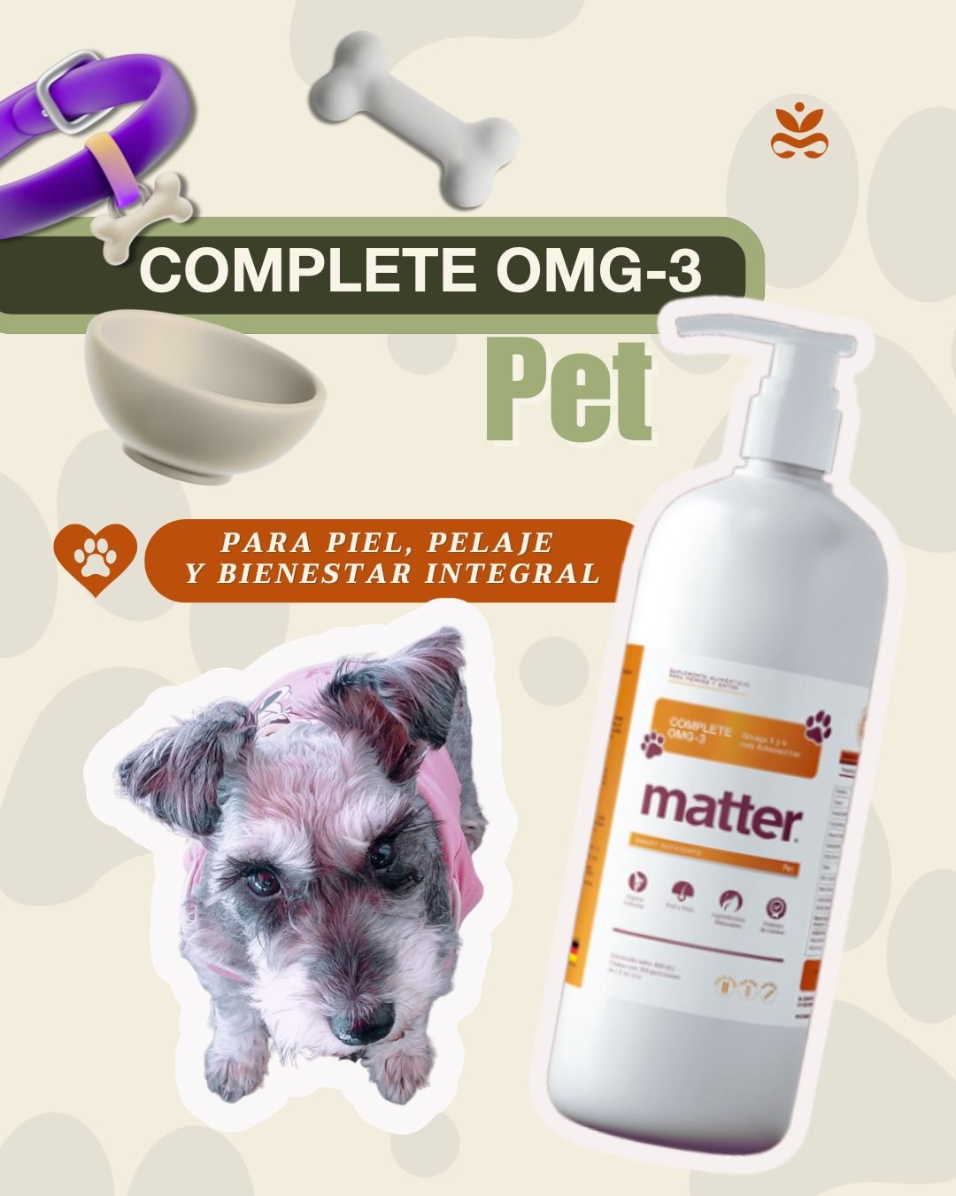 #SabíasQue el Omega-3 es bueno para el cerebro de tu perro… 🧠🐶
El DHA y el EPA son el verdadero combustible para la mente de tu mejor amigo. Complete OMG-3 Pet de #Matter nutre su sistema nervioso central, favorece el funcionamiento cerebral y mantiene activa su agilidad mental y vista; además de su piel y articulaciones.Por eso, aunque algunos “sola-mente” sigan promoviendo discursos de odio acerca de su existencia, en #Essenzia tenemos la convicción de que su vida y bienestar sí importan. 🐾✨ 🛒 Encuentra Complete OMG-3 Pet en Essenzia: Disponible ya en nuestra tienda boutique y en línea.Recuerda que integrar a un perrito a nuestras vidas es una decisión consciente que implica cuidarlo y protegerlo con lo mejor.#DiaMundialDelCerebro2026 #SaludCerebral #Equlibrio
*No es un medicamento. Consulta con tu veterinario