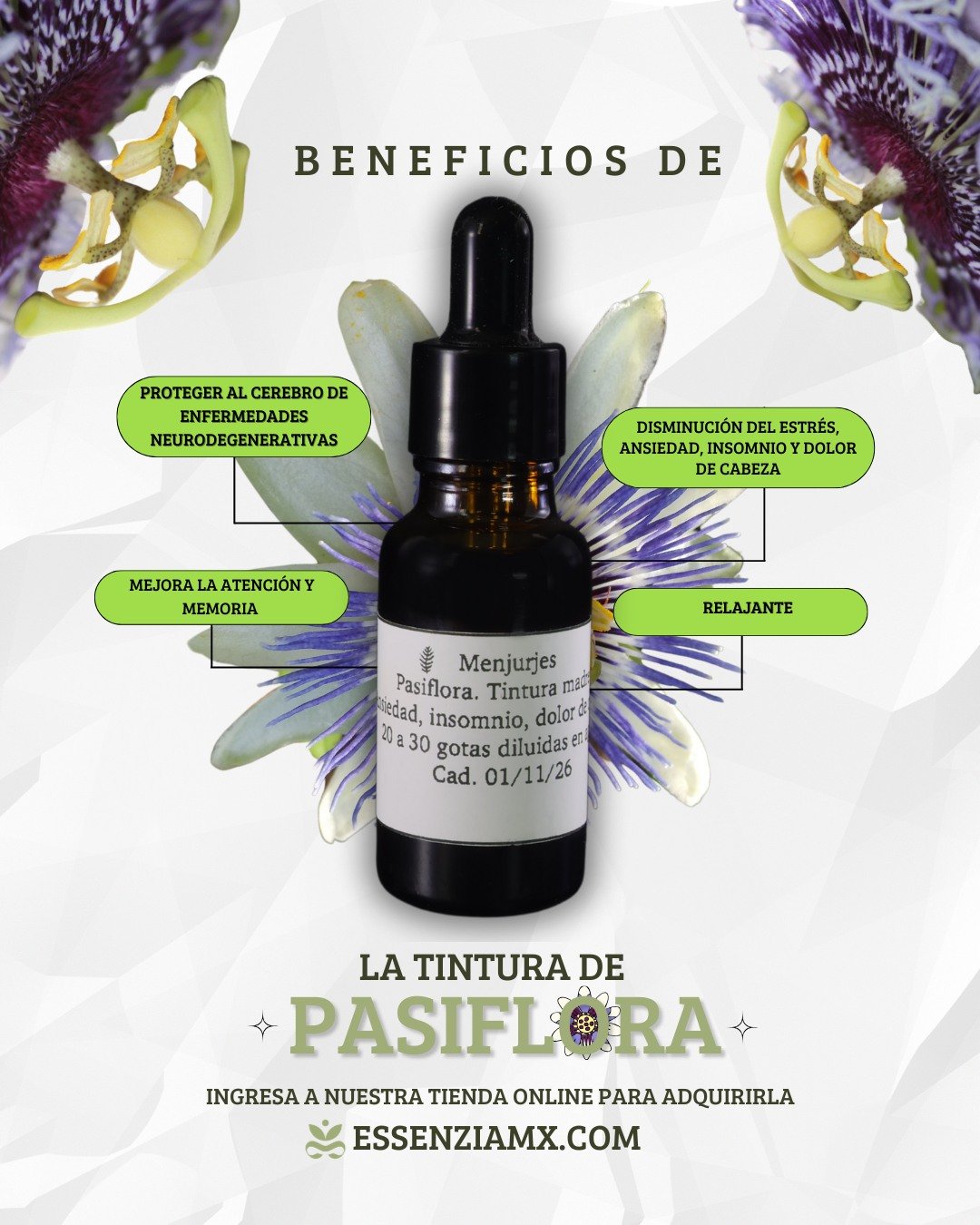 Cierra los ojos, respira profundo y suelta la tensión 🌿💧
Este Día Mundial de la Relajación, haz una pausa consciente. "Respira calidez, regálate calma y reconecta con tu bienestar".
La Tintura de Pasiflora de Menjurjes es tu aliada natural para bajar las revoluciones, aliviar la inquietud y reconectar con la tranquilidad en minutos.✨ Pocas gotas, pura serenidad para tu día.
🛍️ Consíguela directamente en nuestra Tienda Boutique Essenzia o bien pídelas en línea.
#DíaMundialDeLaRelajación #RespiraCalidez #RegálateCalma #RedescubreEquilibrio