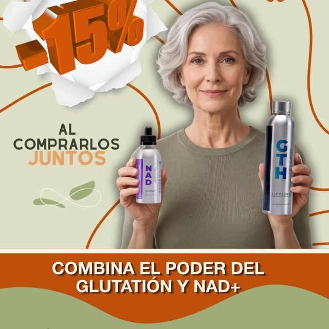 DÚO SALUD CELULAR Y ENERGÍA ⚡🛡️
15% DE DESCUENTO al comprar GTH (Glutatión) + NAD⁺ liposomales• NAD⁺: Energía y vitalidad celular.
• Glutatión: Escudo antioxidante contra el envejecimiento.Celebrando el Mes de las Personas Adultas Mayores en #Essenzia.
🗓️ ¡HOY ÚLTIMO DIA DE PROMOCIÓN! NO LA DEJES PASAR. 🔊