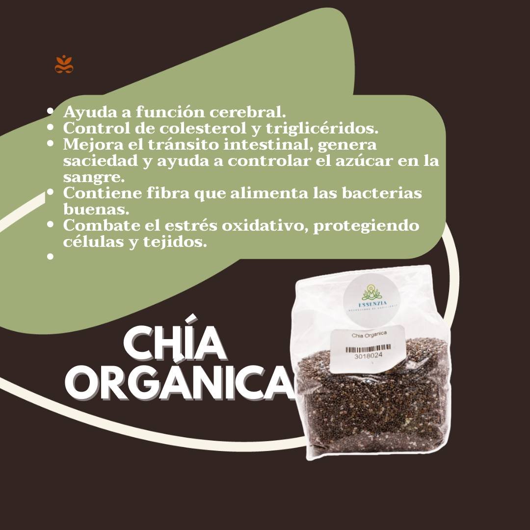 🌱 ¿Quieres un impulso de nutrición en solo una cucharada?
La Chía Orgánica de Essenzia es el superalimento ideal para transformar tus comidas diarias. Te brinda Omega-3 y fibra, aporta calcio y magnesio, es un antioxidante.
🥣 ¿Cómo consumirla?
En bebidas: Agrégala a tu agua con limón o licuados.
Desayunos: Mezclada en yogurt, avena o preparado como pudín con leche vegetal.
Topping: Espolvoreada sobre ensaladas o fruta fresca.🛒 Disponible en Essenzia Online y tienda física.