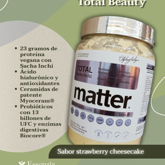 Nutrición, cuidado de la piel y salud digestiva en un solo scoop. ✨🍓
Descubre Total Beauty de Matter, una proteína pensada para nutrir tu cuerpo desde el interior mientras realza tu belleza natural. Con un delicioso sabor a Strawberry Cheesecake, convierte tu rutina diaria en un momento de autocuidado completo.🛍️ Consíguela en nuestra tienda en línea #Essenzia o visítanos en boutique.
👉 Da clic en el enlace de la bio y dale a tu piel y salud el impulso que merecen.#ProteinaVegana #SaludYBelleza #NutriciónConsciente #RedescubreElEquilibrio