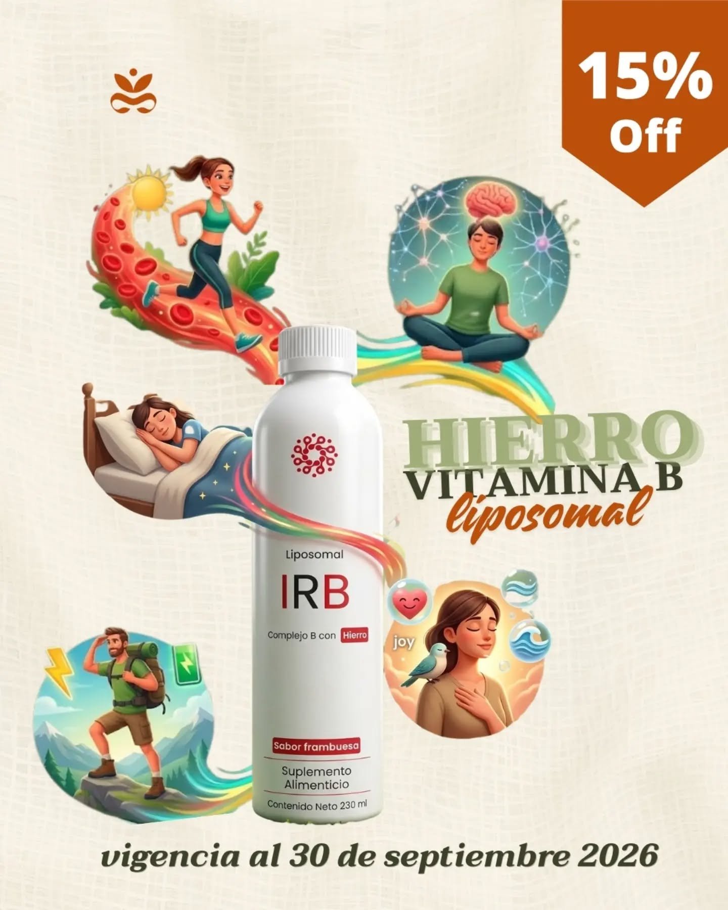 ¿Te sientes sin energía todo el día o el hierro tradicional te irrita el estómago? ⚡🩺
IRB Liposomal es la fórmula avanzada que combina Complejo B y Hierro para reponer tus niveles de energía con máxima absorción y, al ser liposomal, cuida tu microbiota y evita molestias gastrointestinales.- Combate la fatiga y previene la anemia.
- Fortalece el sistema nervioso y la función cognitiva.
- Promueve la salud mental y el equilibrio emocional.
-Auxiliar en insomnio por Síndrome de Piernas Inquietas.🔥 15% OFF DURANTE TODO SEPTIEMBRE 🛍️ Consíguelo en Essenzia Online y en nuestra tienda física.
🔗 Haz clic en el enlace de nuestra bio y recobra tu vitalidad este mes.
*No es un medicamento. Consulta a tu médico.#IRBLiposomal #BienSer #DescubreEquilibrio #SuplementaciónInteligente #SaludIntegral