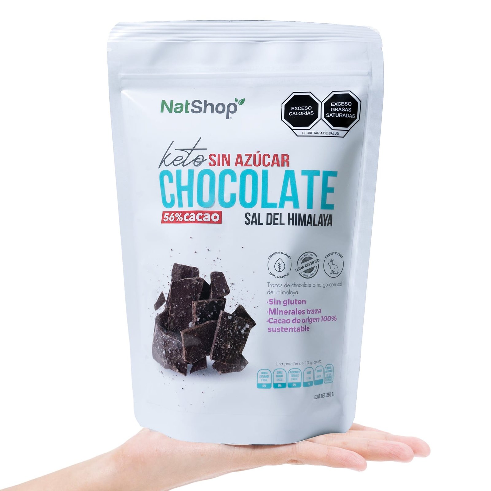 Chocolate amargo sin azúcar, algo en polifenoles y minerales - Image 2