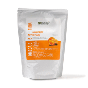 Fibra psyllium y Omega 3 vegetal – sabor naranja orgánica