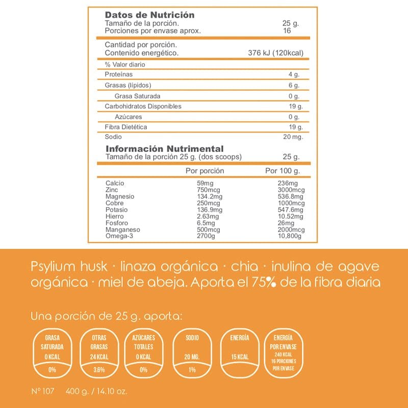 Fibra psyllium y Omega 3 vegetal – sabor naranja orgánica - Image 5