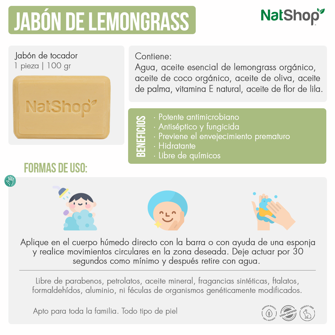 Jabón corporal de Lemongrass orgánico - Image 4