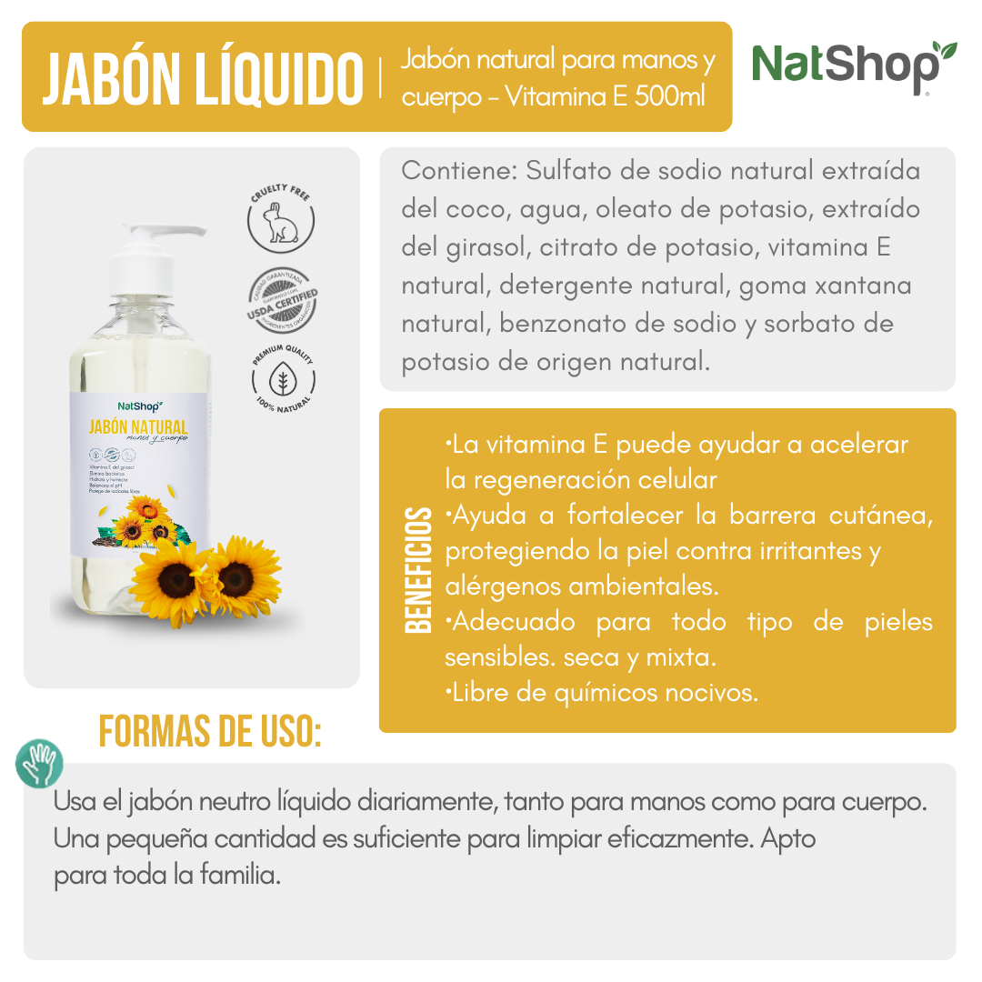 Jabón natural para manos y cuerpo – Vitamina E - Image 4