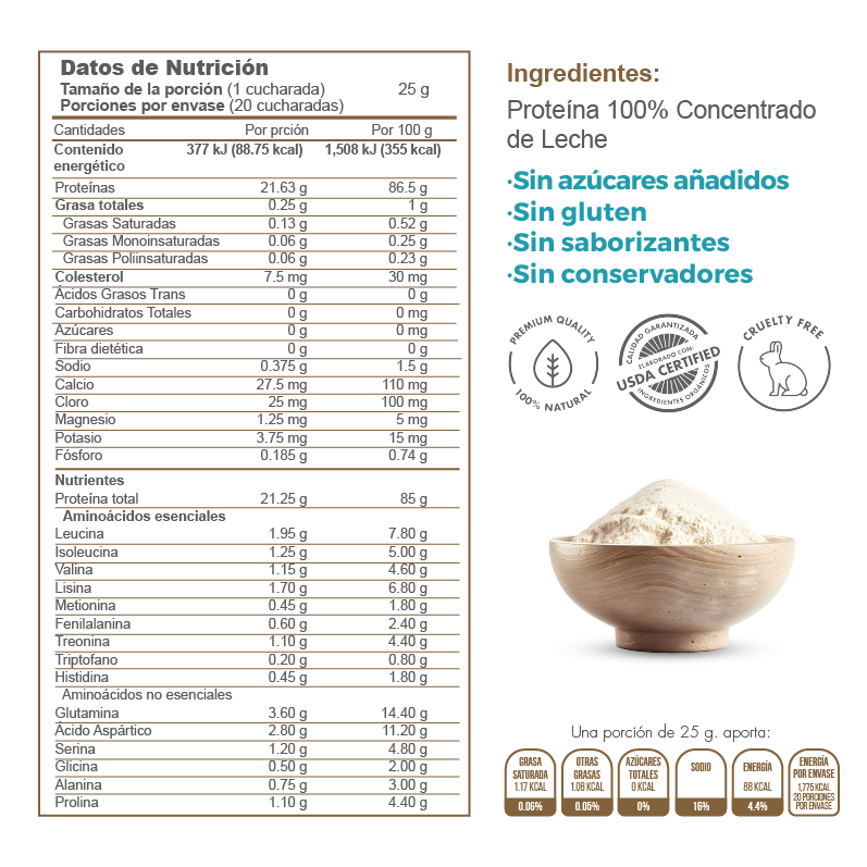 Proteína natural 100 % - concentrado de leche - Image 3