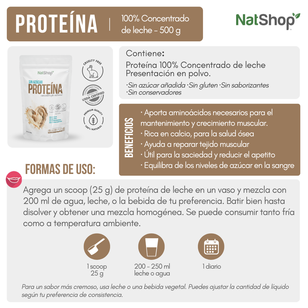 Proteína natural 100 % - concentrado de leche - Image 2